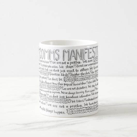 La tasse de manifeste de Comms (Centre)