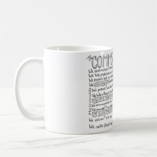 La tasse de manifeste de Comms (Gauche)