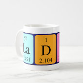 La tasse de nom de table périodique de Ladina (Devant gauche)