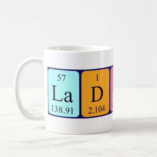 La tasse de nom de table périodique de Ladonna (Gauche)