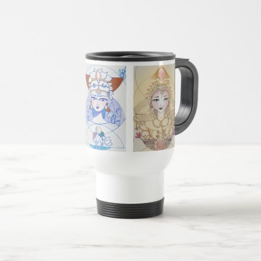 La tasse de voyage de trois Devi (Devant droit)