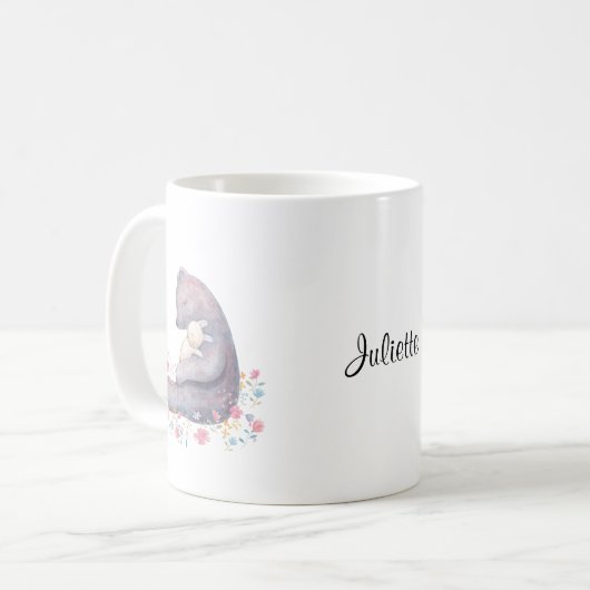 La tasse faite sur commande d'ours et de lapin a (Devant gauche)