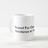 La tasse indiquant le respect est résistance dans (Devant gauche)