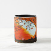 La tasse orientée d'art d'automne "brûlant part " (Centre)