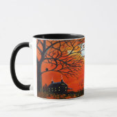 La tasse orientée d'art d'automne "brûlant part " (Gauche)