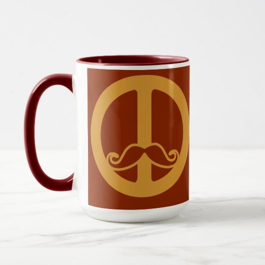 La tasse Peace Stache - choisir le style (Gauche)