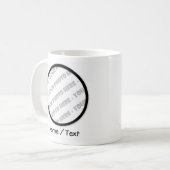 La tasse ronde blanche de photo et de textes - (Devant gauche)