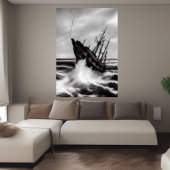 La tempête sur la mer | AI Art Poster