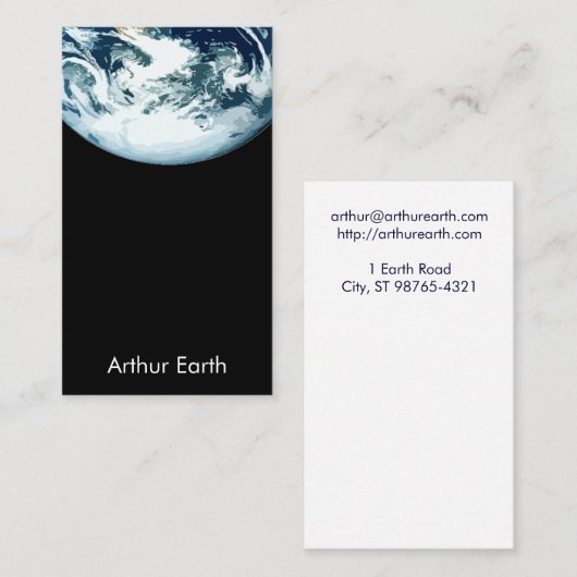 La terre de la carte de l'espace (Devant / Derrière)