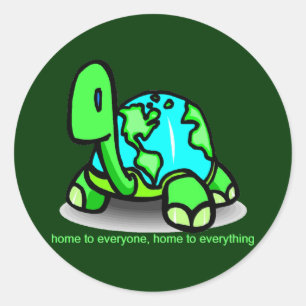 la terre est la maison de tous les tortues Sticker