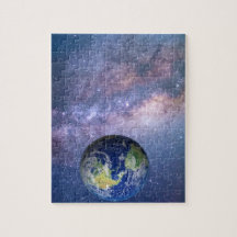 La terre et galaxie - puzzle d'image