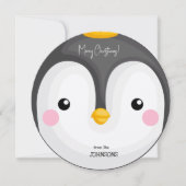 La tête de Penguin Joyeuse carte de Noël (Devant)