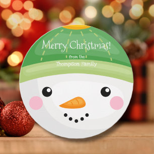 La tête de Snowman Joyeuse carte de Noël