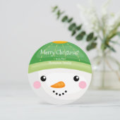 La tête de Snowman Joyeuse carte de Noël (Debout devant)