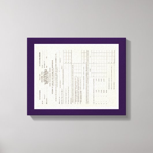 La toile du premier formulaire d'impôt sur le reve (Recto)