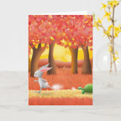 La Tortue et le lièvre - carte de voeux (Fleur jaune)