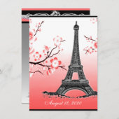 La Tour Eiffel Parisienne Invitations au mariage r (Devant / Derrière)