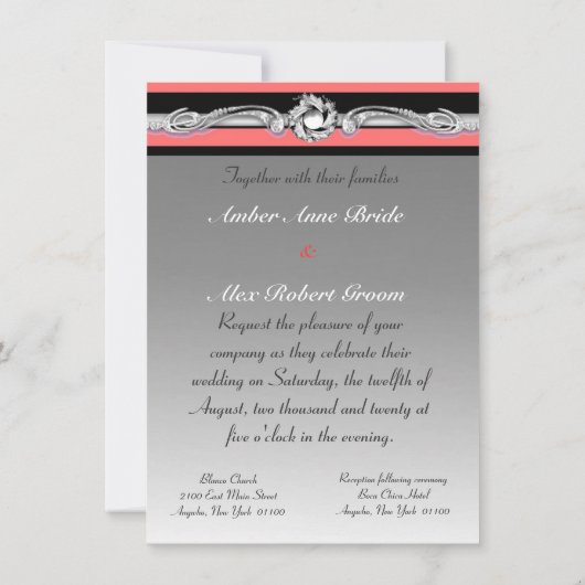 La Tour Eiffel Parisienne Invitations au mariage r (Dos)