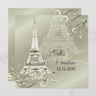 LA TOUR EIFFEL TOWER WEDDING INVITATIONS KAART