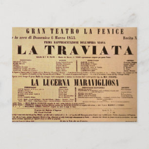 La Traviata World Premiere Poster (1853) Briefkaart