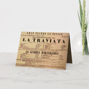 La Traviata World Premiere Poster (1853) Kaart