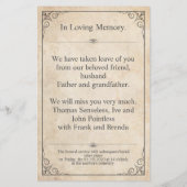 La tristesse ne peut être vue - Carte funéraire vi (Dos)