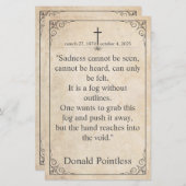 La tristesse ne peut être vue - Carte funéraire vi (Devant / Derrière)