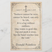 La tristesse ne peut être vue - Carte funéraire vi (Devant)