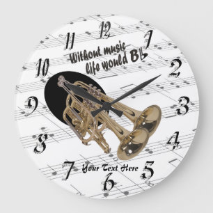 La trompette sans vie de musique horloge murale