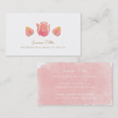 La tulipe rose composent le carte de visite (Devant / Derrière)