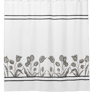 La tulipe vintage botanique fleurit le rideau en