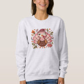La Turquie brodée Thanksgiving Sweatshirt (Devant)