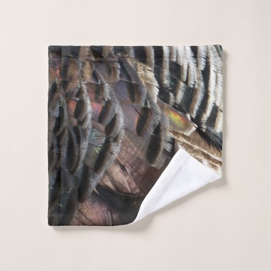 La Turquie sauvage Plumes I Abstrait Nature Design (Gant de toilette)