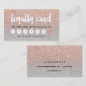 La typographie rougissent carte rose de fidélité (Devant / Derrière)