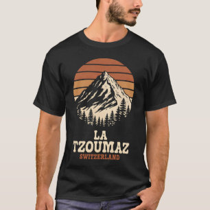 La Tzoumaz Suisse Ski T-Shirt Retro Alpine