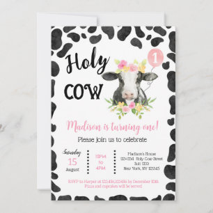 La vache à vaches saintes imprime les invitations