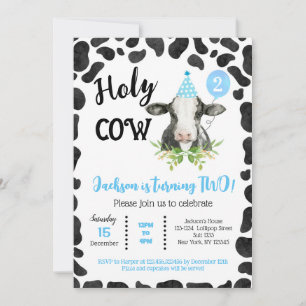 La vache à vaches saintes imprime les invitations