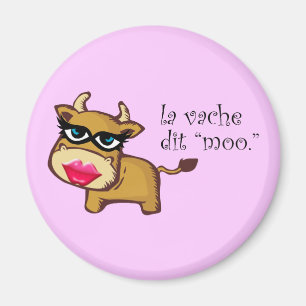 "La vache aimant indique MOO"