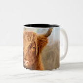 La vache de Highland Deux Tone Mug (Devant droit)