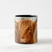 La vache de Highland Deux Tone Mug (Centre)