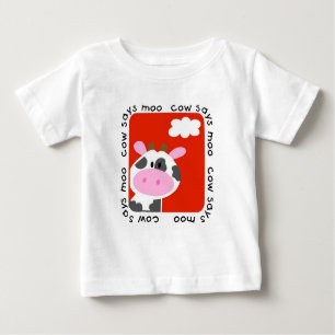 La vache indique des T-shirts et des cadeaux de