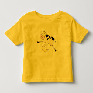 La vache saute par-dessus des T-shirts et des
