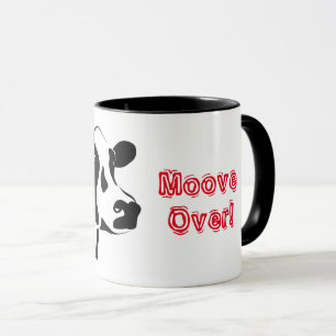 La Vache Se Déplace Sur Une Mug À Café À Deux Tons