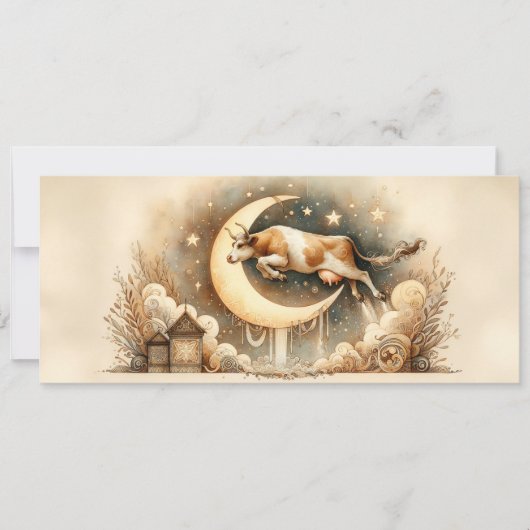 La vache s'est emparée de la carte de voeux plat L (Devant)