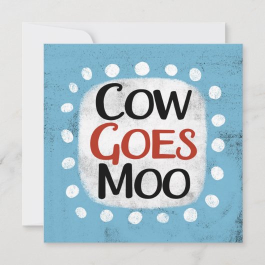 La vache va à la carte de voeux Moo (Devant)