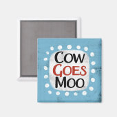 La vache va Moo Réfrigérateur Aimant (Recto/Verso)