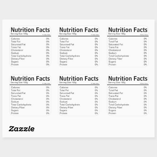 La valeur nutritive Étiquettes alimentaires (Feuille)