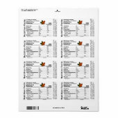 La valeur nutritive Petit Étiquette à feuille d'ér (Feuille entière)