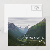 La vallée de Hjelle en Norvège carte postale texte (Devant / Derrière)