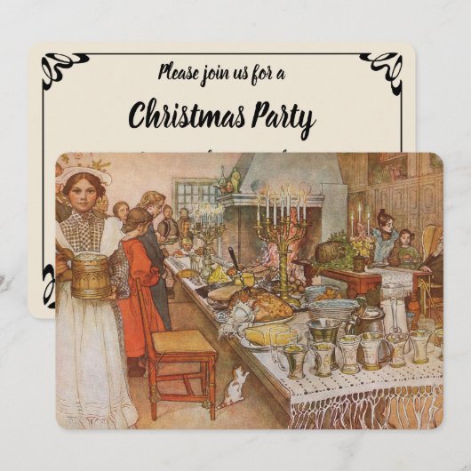 La veille de Noël de Carl Larsson, Invitation à un (Devant / Derrière)